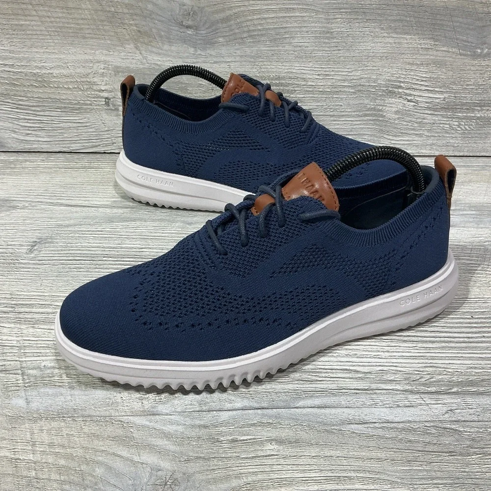 Cole Haan Grand Stitchlite Wing Ox Blue Knit Lace-Up Sneaker Men's US 8 M C37369